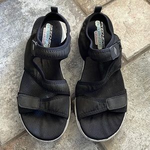 Comfy Sketchers Gel Infused Black Sandals